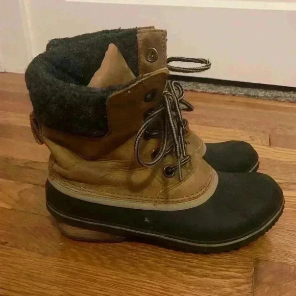 Sorel Slimpack Lace II Duck Boots, Womens Size 7.5 NL2348-286 Elk Black - Picture 3 of 12